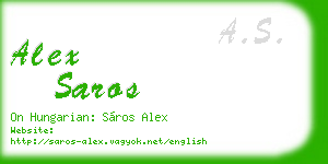 alex saros business card