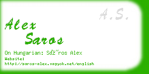 alex saros business card